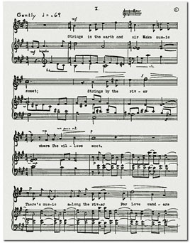 Autograph score for Strings in the Earth and Air from Finney's Chamber Music