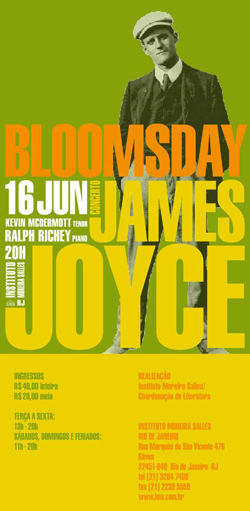 Poster for Bloomsday 2010 Concert in Rio de Janeiro, Brazil